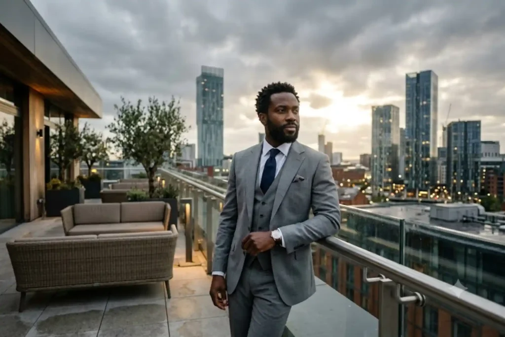 A light grey suit offers exceptional versatility for modern men's wardrobes.