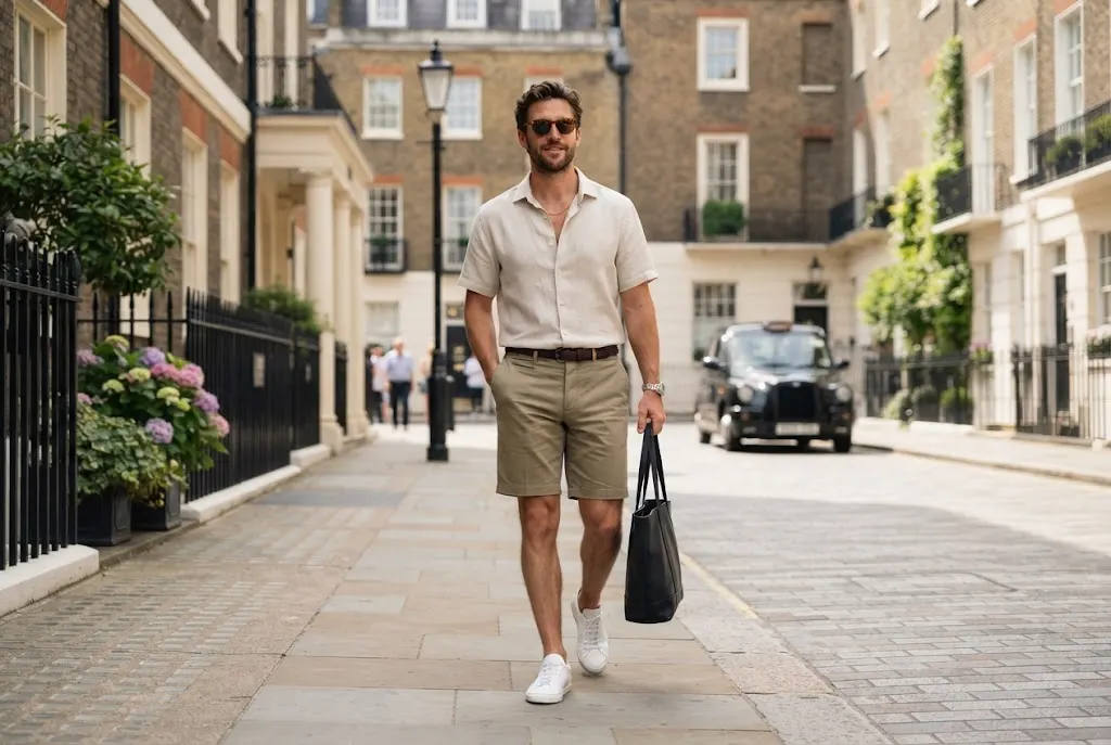 Long Shorts Mens: A Guide to Stylish Longer Shorts Long shorts mens styled as knee-length summer shorts for a modern men's outfit